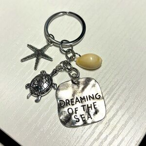 Silver Nautical Keychain with Charms